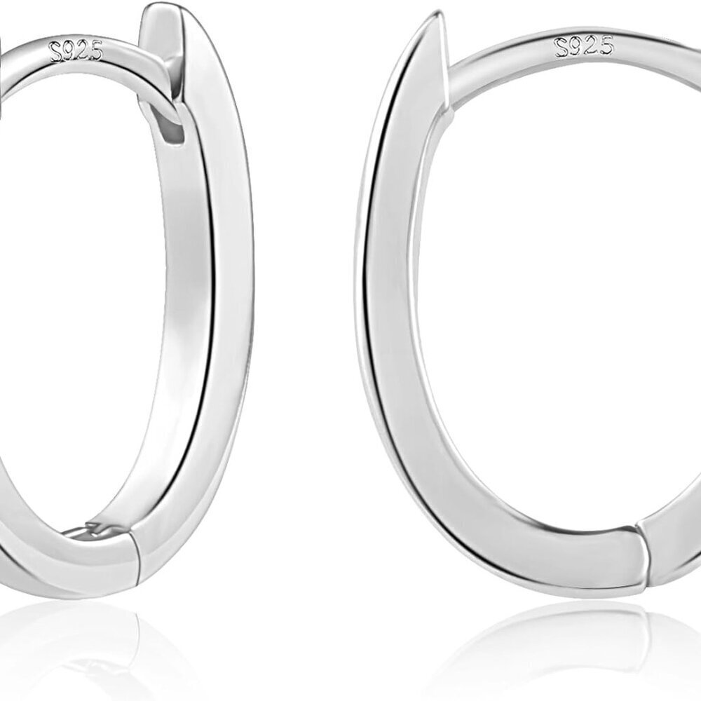 Sterling Silver Hoop Earrings Small Chunky Jewelry for Women Gift or Daily Wear